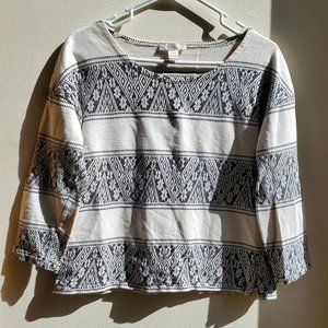 Kenar Black & White Scoop Neck Jersey Size Medium